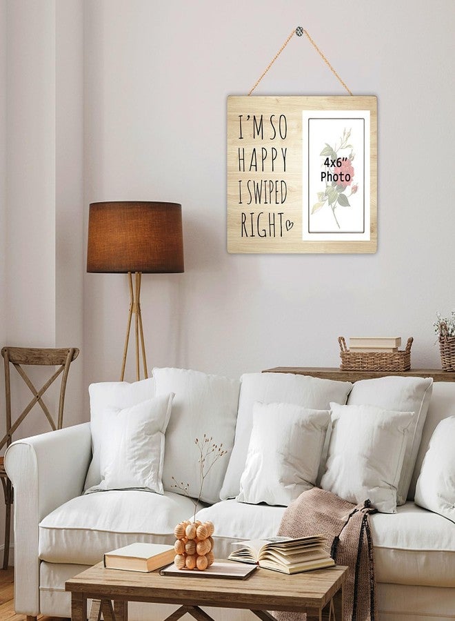 Itsoly Funny Picture Frame Gifts,Birthday Christmas Valentine Gifts For Couple Husband Wife Girlfriend Boyfriend, I'm So Happy I Swiped Right Picture Photo Frame,4x6Inch Photo12P100 - Image 4